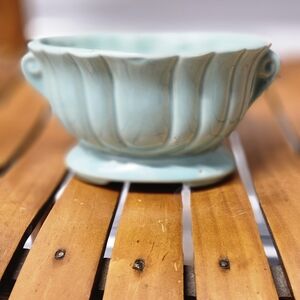 USA Blue Ceramic Planter
